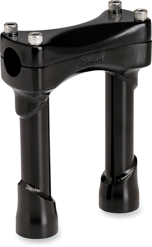 Black BILTWELL Murdock 8-inch risers handlebars for motorcycles, featuring a sturdy metal construction and ergonomic design.