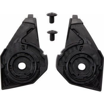 Black ICON Domain™ Pivot Kit helmet parts by Bill's Exhausts, showing the assembled black pivot components on a white background.
