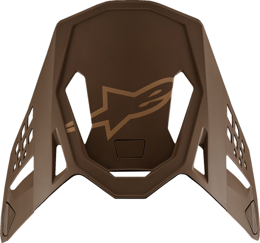 Dark brown and gold visor for ALPINESTARS Supertech M10 helmet, featuring sleek design and clear visibility.