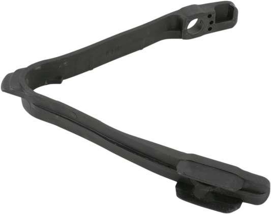 Black ACERBIS Chain Slider for KTM motorcycle, mounted on the bike's body, designed to protect the chain and swingarm.