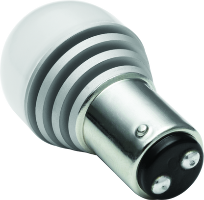 Kuryakyn LED turn signal bulb for powersports vehicles, red 1157 two-circuit upgrade, showing the bulb and wiring connection.