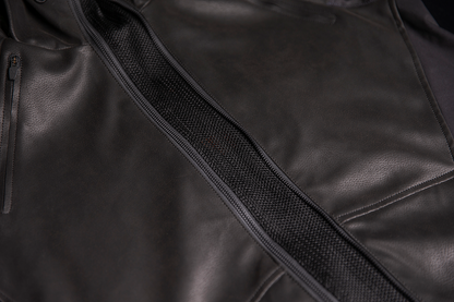 Black ICON Synthhawk Jacket in 3XL by Bill's Exhausts, featuring a sleek design and durable fabric, displayed on a plain background.