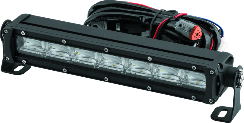 QuadBoss 11.5-inch single row DRL LED light bar with combo flood and spot beams for off-road vehicles.