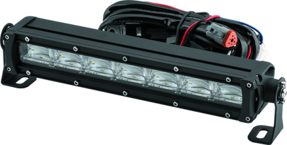 QuadBoss 11.5-inch single row DRL LED light bar with combo flood and spot beams for off-road vehicles.