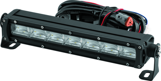 QuadBoss 11.5-inch single row DRL LED light bar with combo flood and spot beams for off-road vehicles.