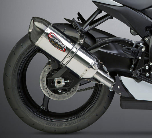YOSHIMURA Yoshimura Exhaust Signature Alpha Slip-On with carbon fiber end cap for motorcycle, part #11600EM520