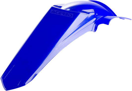 Blue Acerbis rear fender for motorcycle, body replacement part with brand logo visible, designed for durability and style.