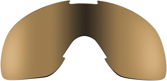 BILTWELL Overland Goggle Lens with gold and brown mirror finish, designed for motorcycle goggles by Bill's Exhausts.