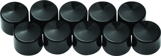 Kuryakyn Kool Kaps 5/16 inch Allen bolt cover caps in glossy black, designed for motorcycle and vehicle hardware.