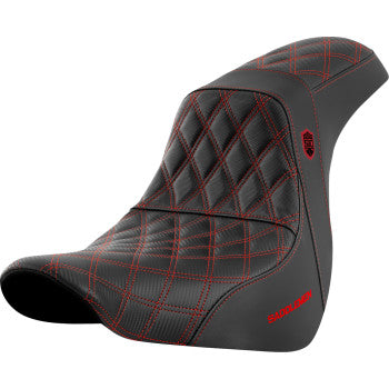 SADDLEMEN Pro Series SDC Performance Seat - without Backrest - Red Stitch - FL/FX '18-'20 SC81829RED - Howling Moto