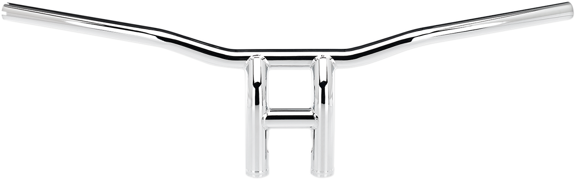 Chrome BILTWELL Tyson XL Pullback Handlebars for motorcycles, 8-inch width, featuring a sturdy, stylish design.
