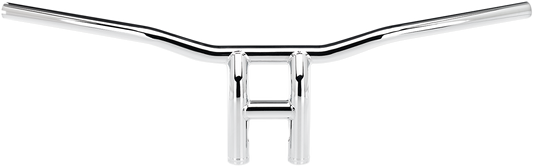 Chrome BILTWELL Tyson XL Pullback Handlebars for motorcycles, 8-inch width, featuring a sturdy, stylish design.
