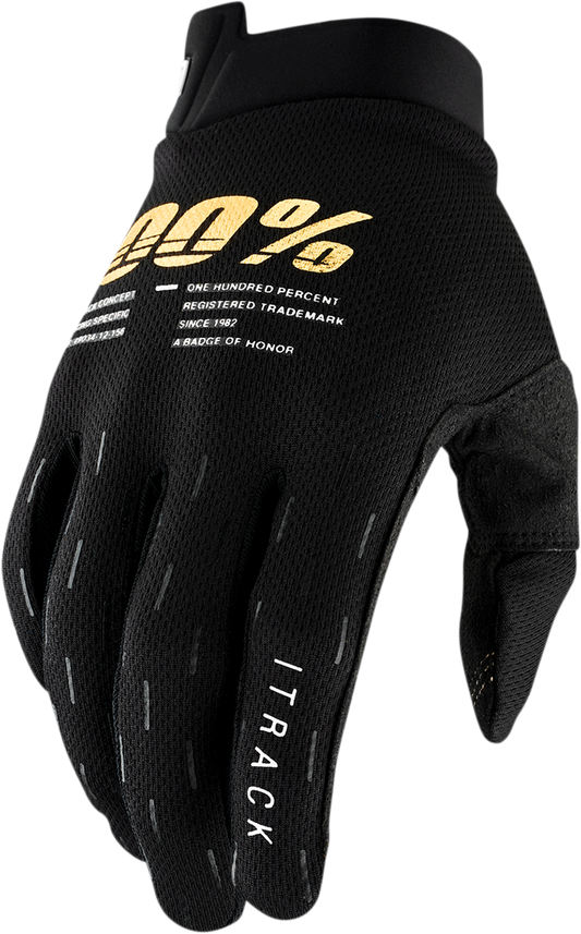 100% iTrack Gloves - Black - Small 10008-00005 - Howling Moto