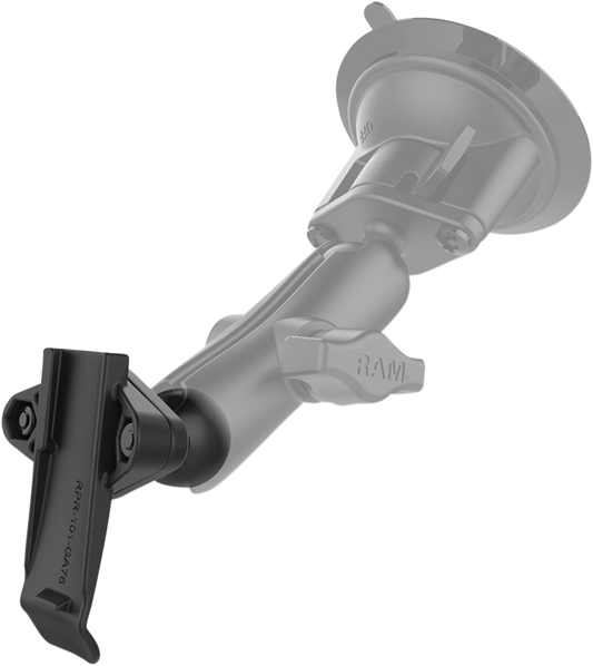 Garmin RAM-B-202-GA76U Spine Mount ball joint engine mount by RAM MOUNTS, with metal construction and mounting hardware visible.