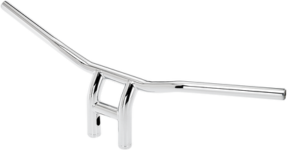 Chrome BILTWELL Tyson XL Pullback Handlebars for motorcycles, 8-inch wide with classic design and durable construction.