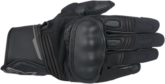 Alpinestars Booster Gloves in black and anthracite, large size, showing the protective motorcycle gloves with reinforced knuckles.
