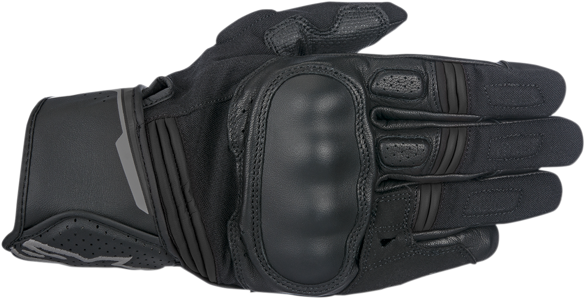 Alpinestars Booster Gloves in black and anthracite, size 3XL, showing textured leather and protective knuckle padding.
