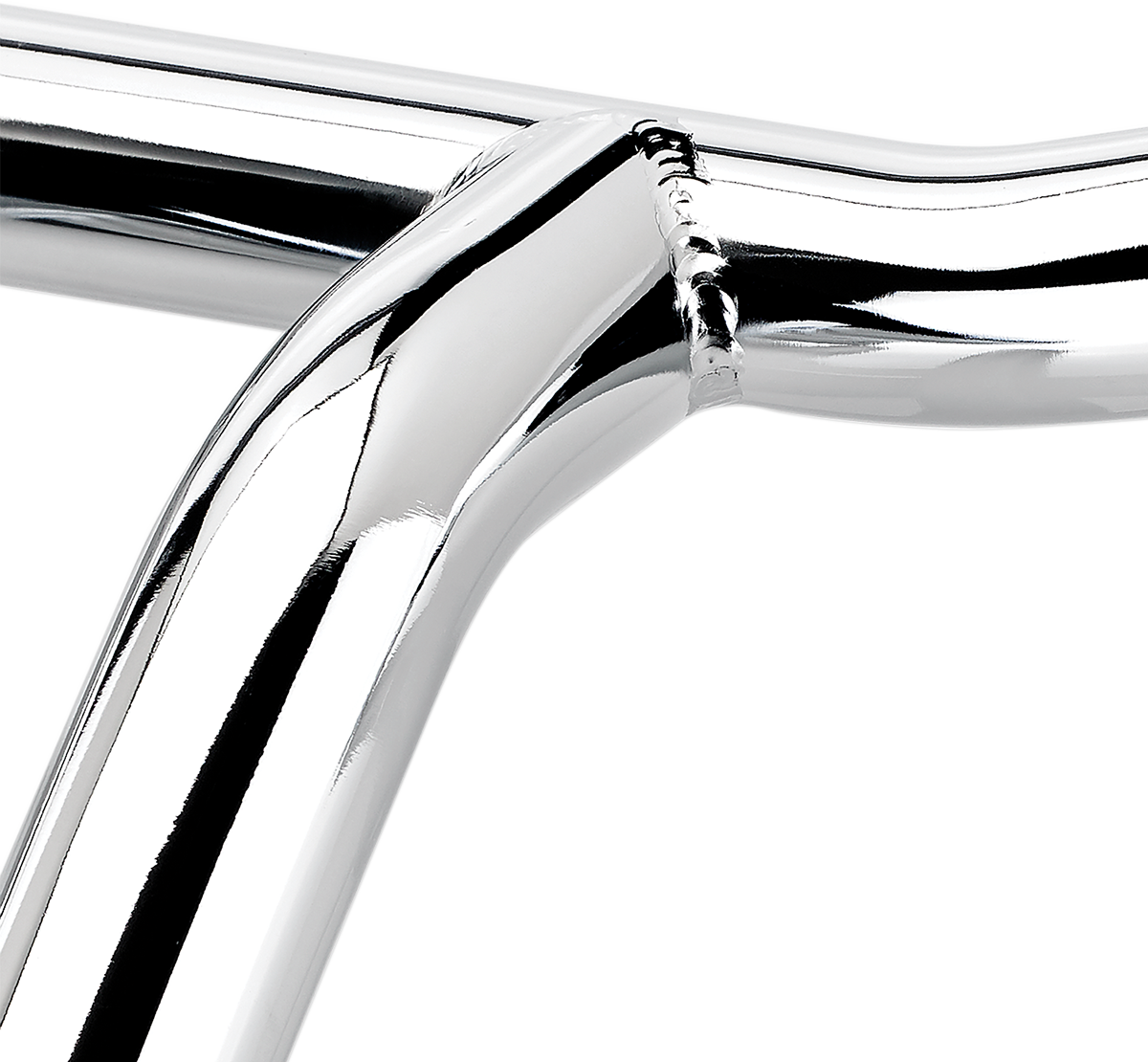 Chrome BILTWELL Tyson XL Pullback Handlebar, 14-inch wide, with curved design for motorcycle handlebars.