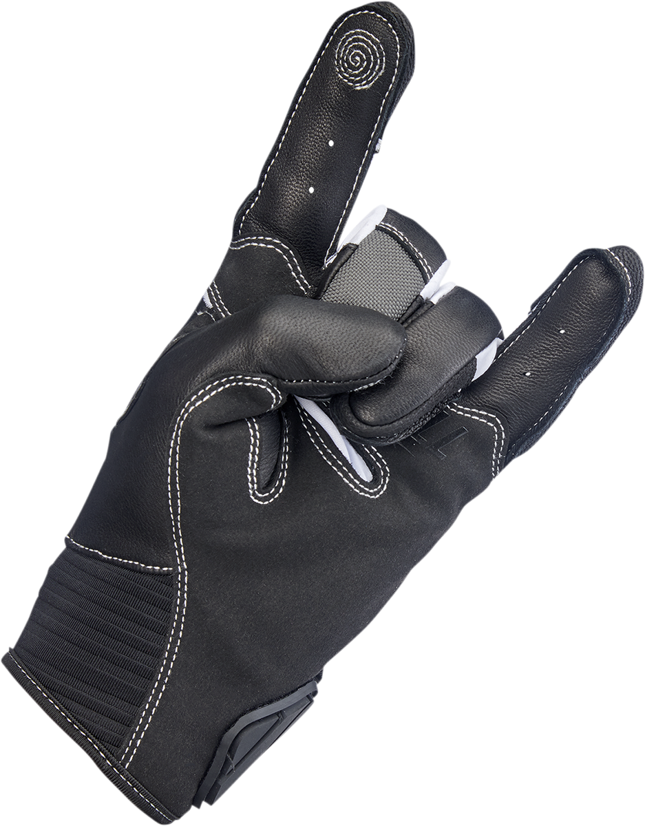 Gray BILTWELL Bridgeport gloves in XL size, featuring durable leather and comfortable fit for motorcycle riding.