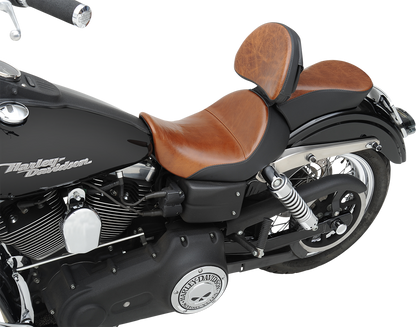 Brown SADDLEMEN Pillion Pad for Renegade Lariat motorcycle seat, designed for comfort and style.