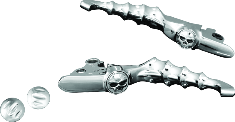 Kuryakyn Zombie Levers for Harley-Davidson 2008-2009 Touring, chrome or black powdercoat finish, mounted on handlebars.