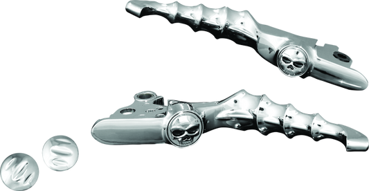 Kuryakyn Zombie Levers for Harley-Davidson 2008-2009 Touring, chrome or black powdercoat finish, mounted on handlebars.
