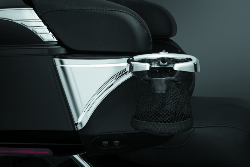 Kuryakyn, Kuryakyn Passenger Drink Holder with Basket for 14-Up Touring Models – Chrome