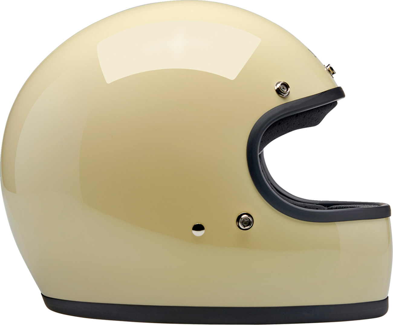 Gloss white BILTWell Gringo helmet for small size, featuring a smooth, shiny surface and classic motorcycle helmet design.