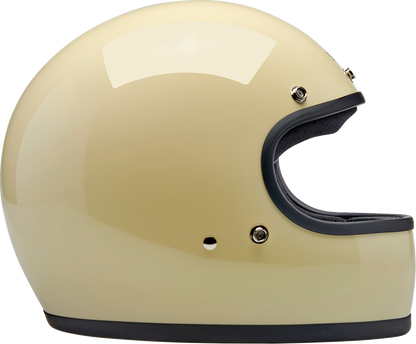 Gloss white BILTWell Gringo helmet for small size, featuring a smooth, shiny surface and classic motorcycle helmet design.