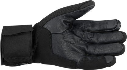 Alpinestars HT-3 Heat Tech Drystar® gloves in black, small size, featuring textured grip and thermal insulation for motorcycle riding.
