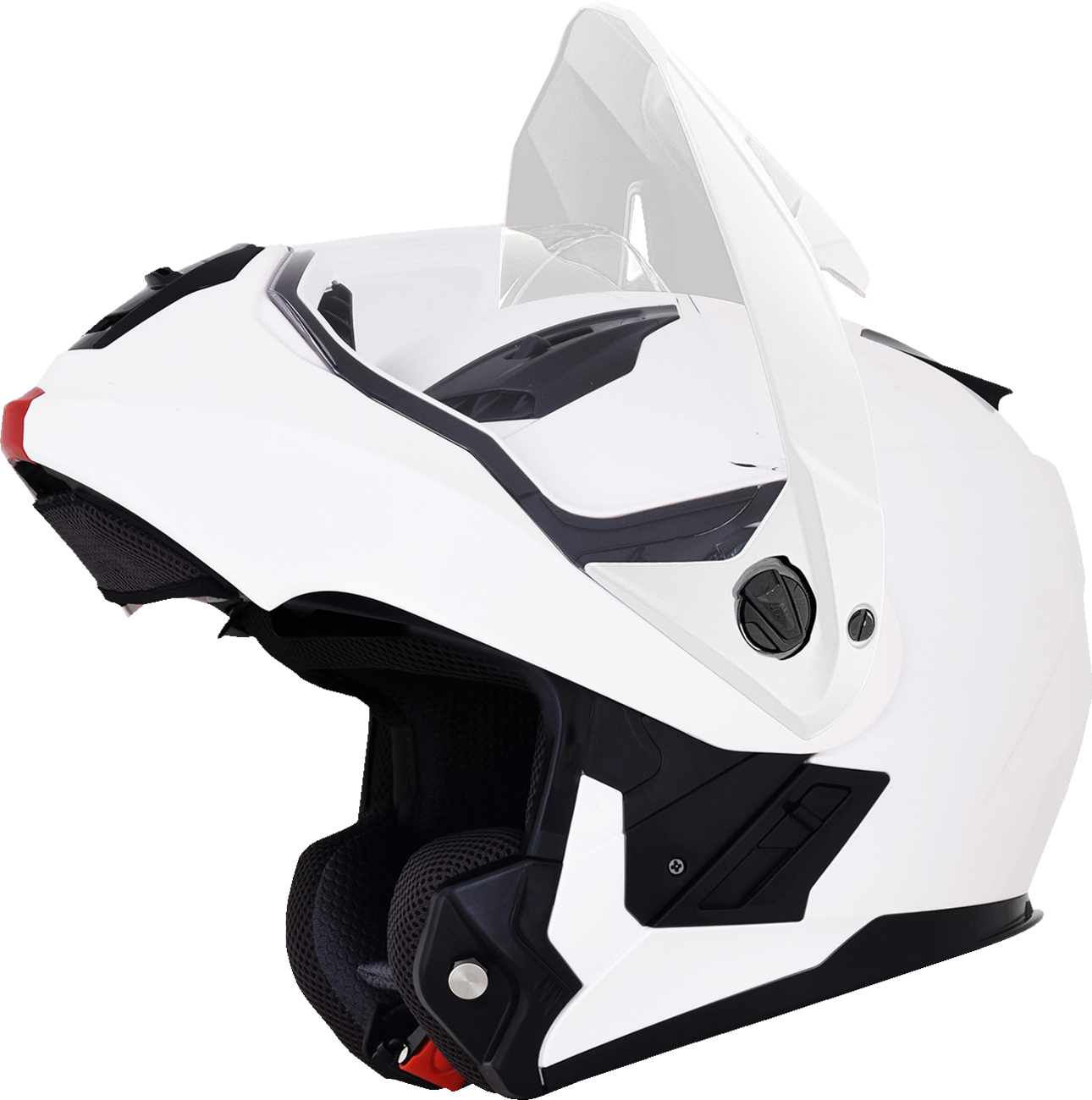 White AFX FX-111DS helmet in XL size, front view showing sleek design and ventilation openings