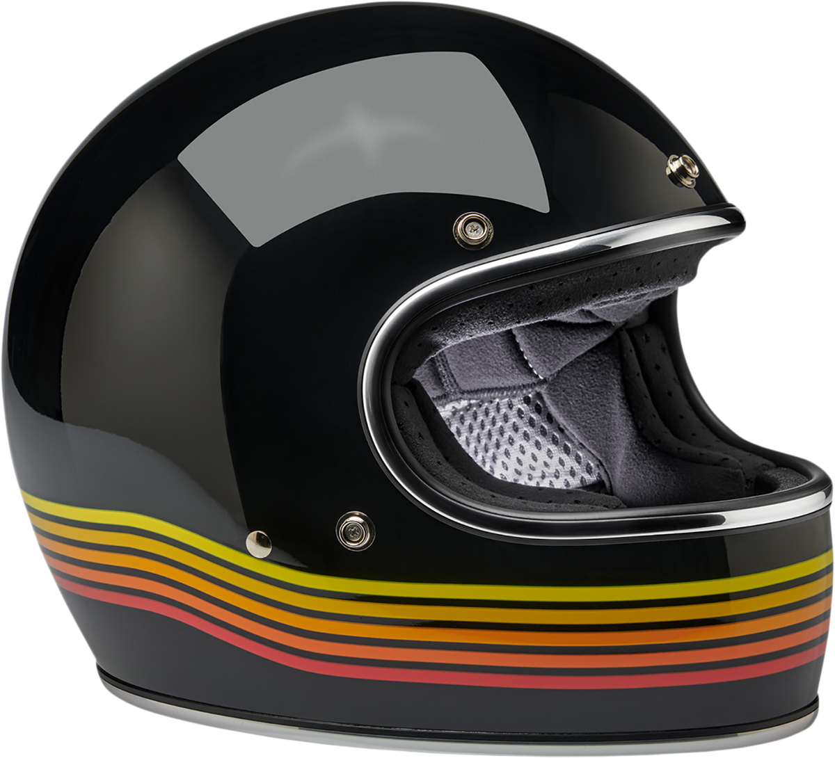 Gloss black BILTWell Gringo helmet in XL size, featuring a spectrum finish, designed for motorcycle riders.