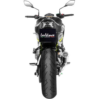 Kawasaki Z 900 motorcycle with Bill's Exhausts Leovince LV Corsa S slip-on titanium muffler installed.