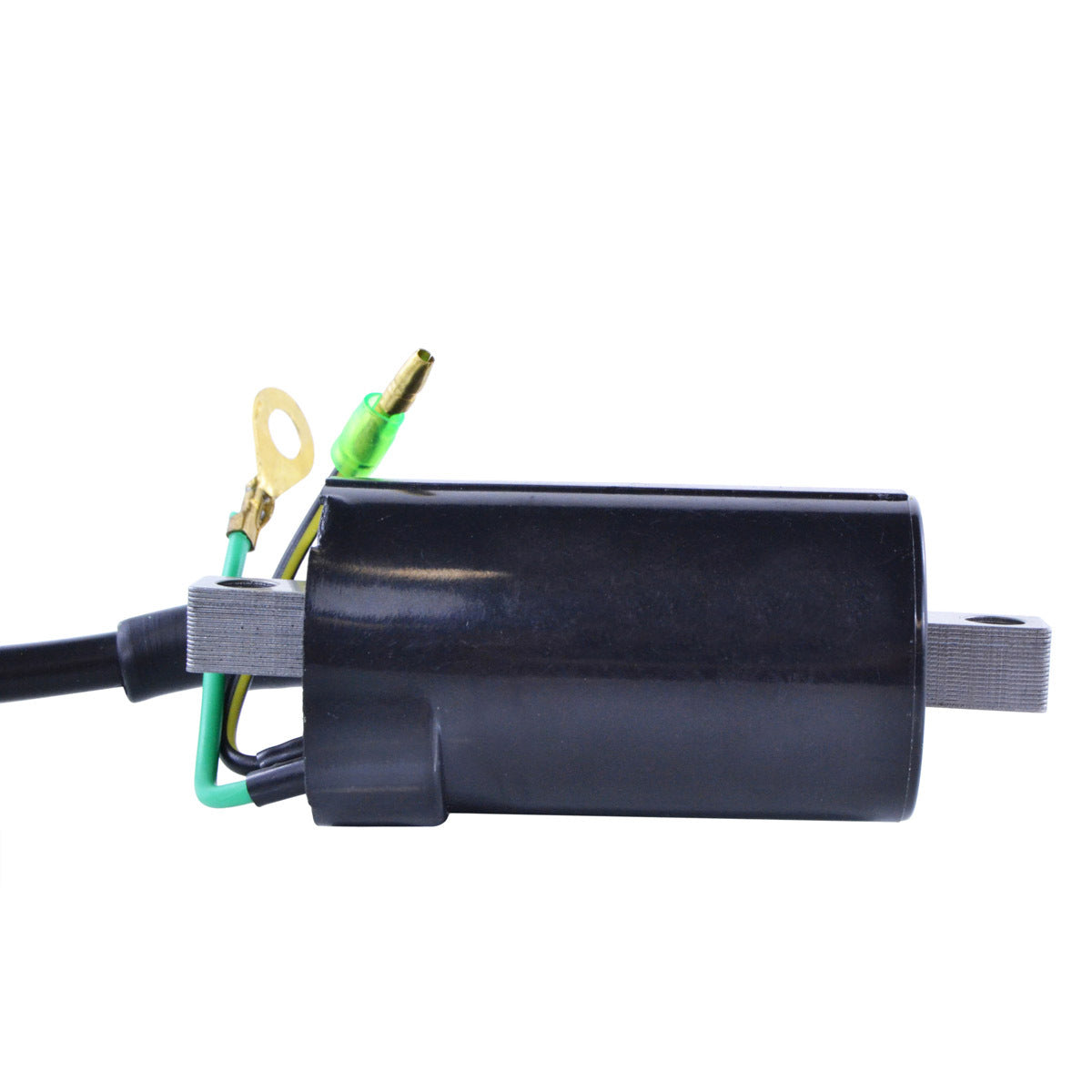 RM STATOR external ignition coil for easy replacement, showing the black coil with wiring for reliable engine performance.