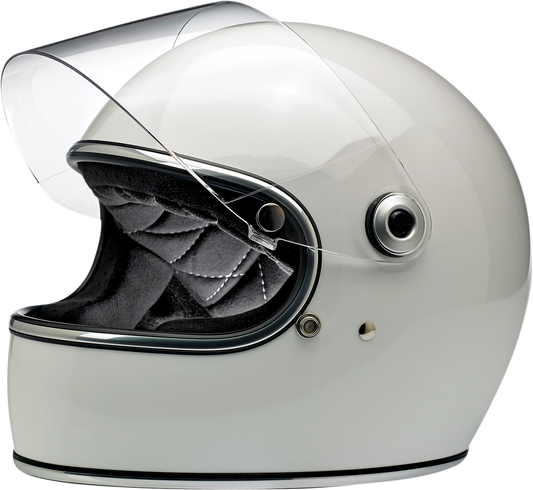 Gloss white BILTwell Gringo S helmet in XS size, featuring smooth helmet shell with ventilation vents and secure strap.