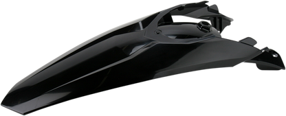 Black Acerbis rear fender body part for motorcycle, showing the curved plastic design with mounting points.