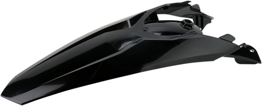 Black Acerbis rear fender body part for motorcycle, showing the curved plastic design with mounting points.