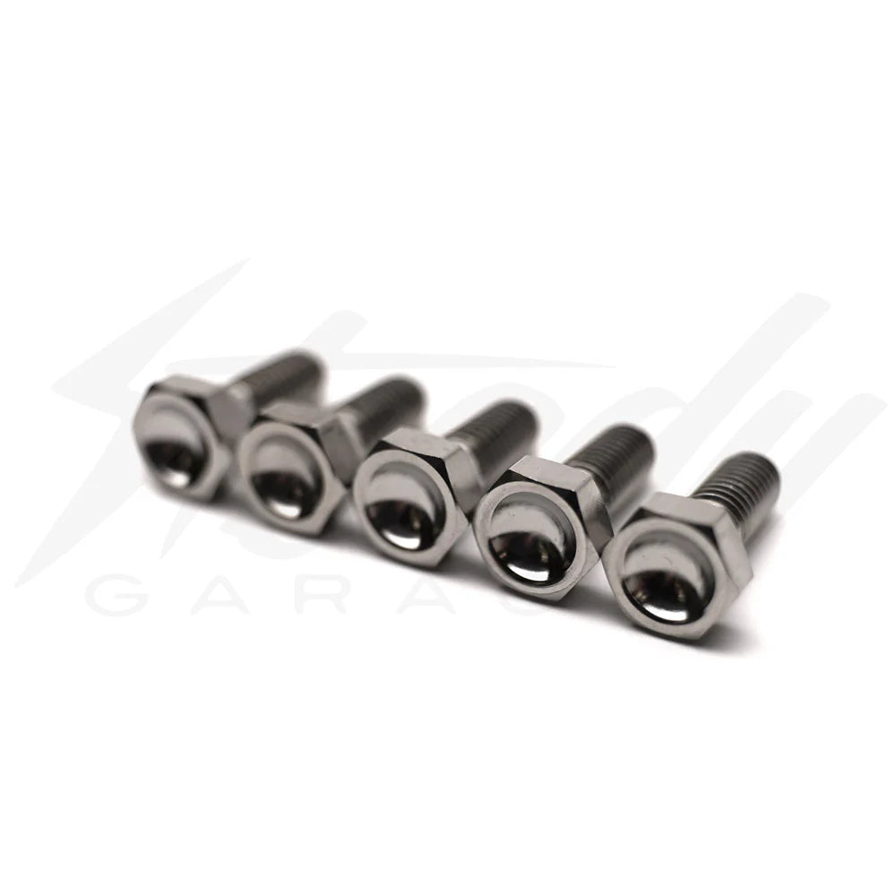 Chimera Engineering GR-5 titanium M6x10mm rotor bolts for Honda Grom, Dax, Monkey, Super Cub motorcycle hardware set of five