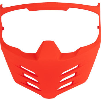 Icon Elsinore™ helmet mask in Rubatone Race Red with aerodynamic design, part of Bill's Exhausts helmet parts collection.