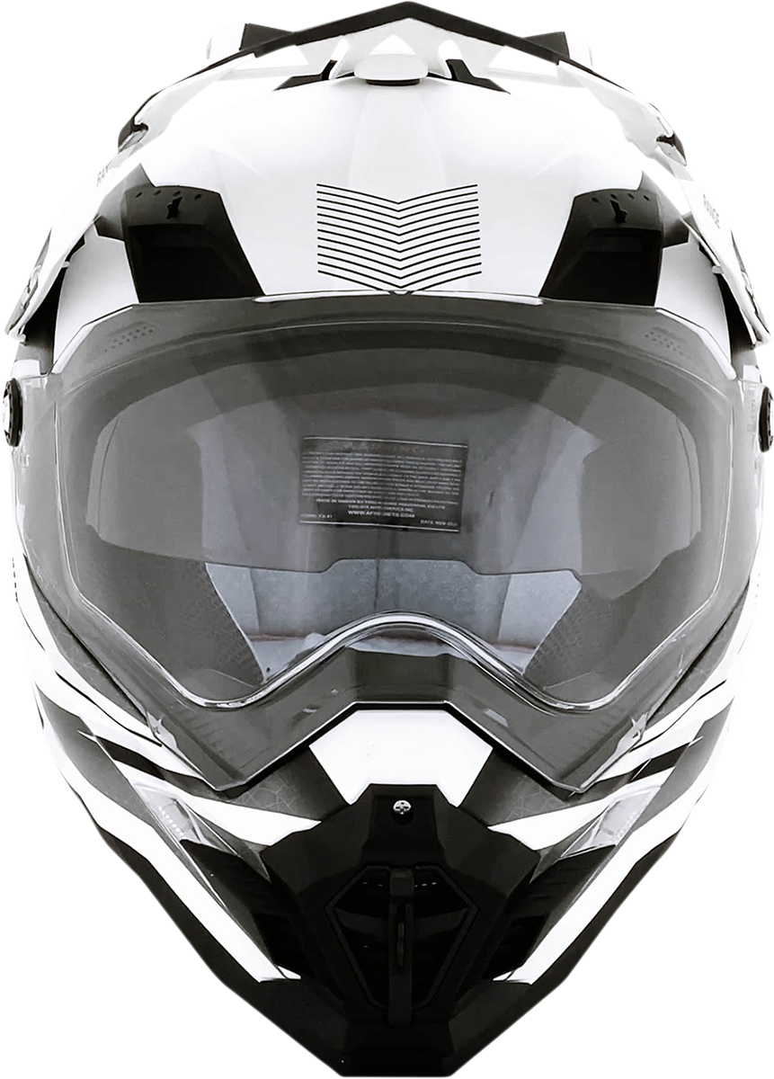Matte white AFX FX-41 motorcycle helmet in medium size, featuring a sleek aerodynamic design and clear visor.