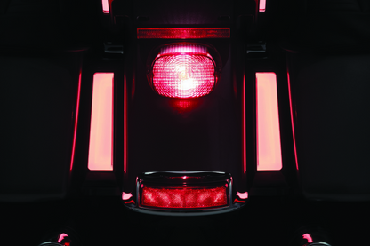 Kuryakyn Tracer LED Inserts for Saddlebag Supports in black, designed to enhance motorcycle saddlebag visibility and style.