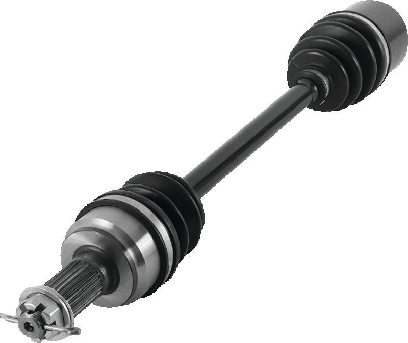 QuadBoss front left replacement axle for Polaris Scrambler 850 2015 model, part #609393, showing the axle component for ATV repair.