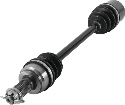 QuadBoss front left replacement axle for Polaris Scrambler 850 2015 model, part #609393, showing the axle component for ATV repair.