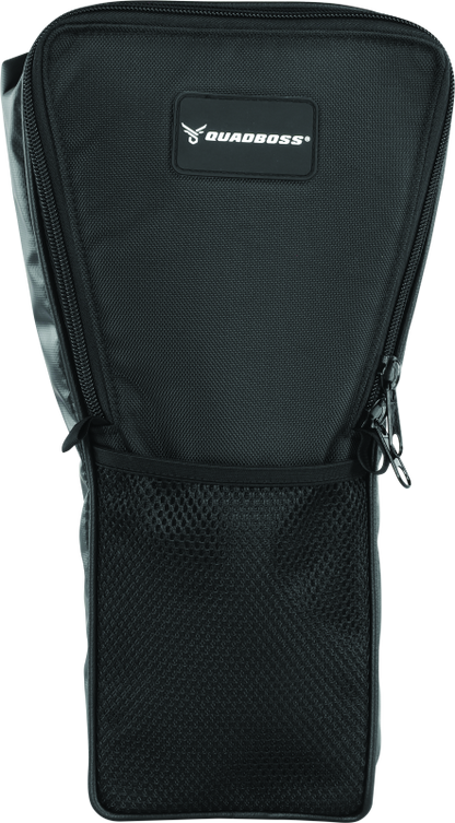 QuadBoss Polaris Rzr center bag for off-road vehicles provides compact storage with durable design and secure mounting.