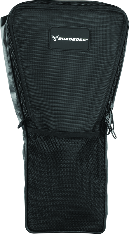 QuadBoss Polaris Rzr center bag for off-road vehicles provides compact storage with durable design and secure mounting.