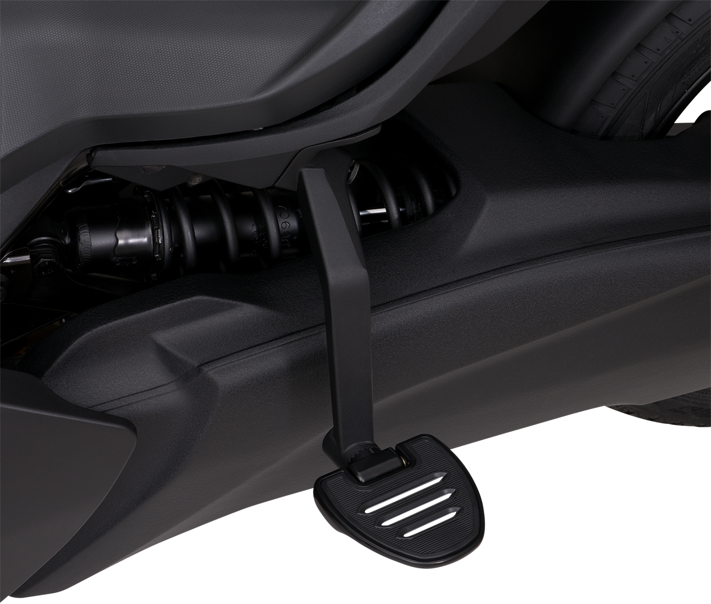 Bill's Exhausts SHOW CHROME adjustable passenger boards for engine, black finish, with mounting hardware visible in the image.