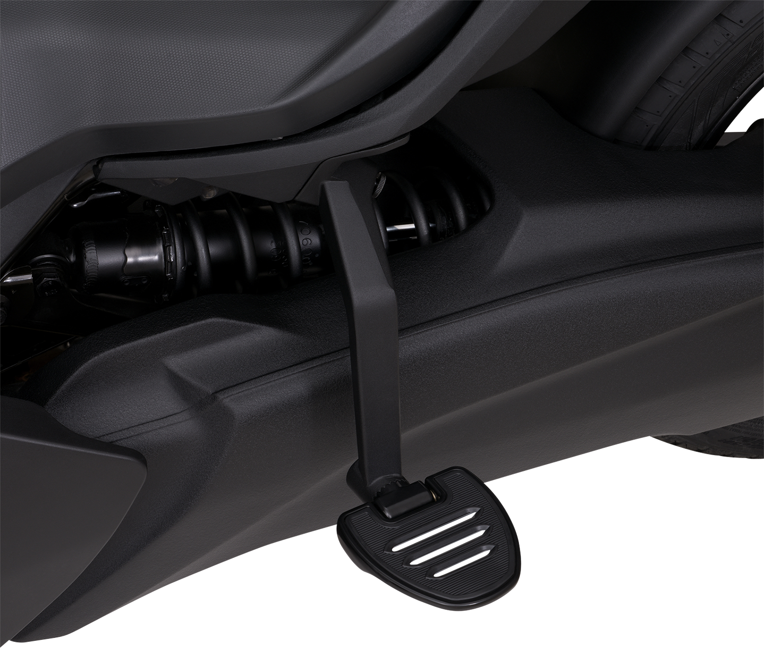 Bill's Exhausts SHOW CHROME adjustable passenger boards for engine, black finish, with mounting hardware visible in the image.