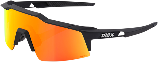 100% Speedcraft XS Sunglasses - Black - Red Mirror 60009-00008 - Howling Moto