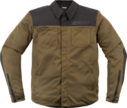 Bill's Exhausts ICON Upstate Mesh CE Jacket in green, large size, featuring breathable mesh fabric and protective design.