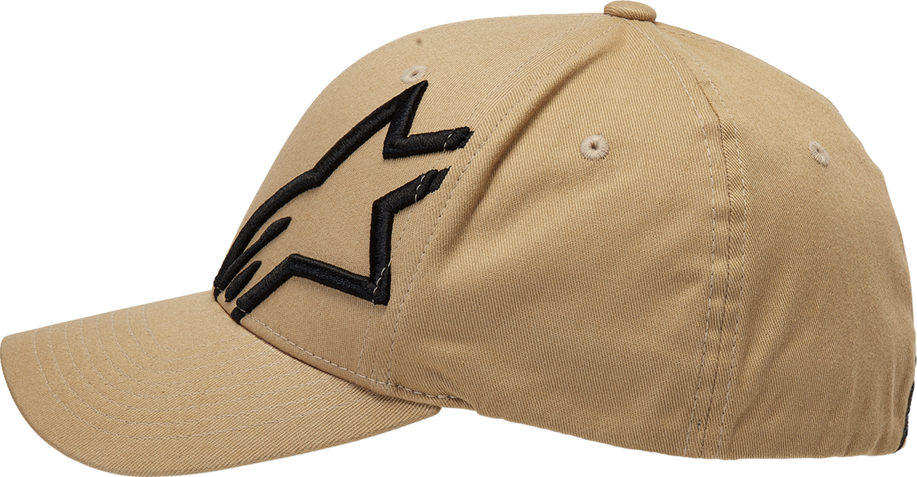 Bill's Exhausts Alpinstars Corp Shift 2 Hat in sand and black, large/XL size with embroidered logo on front.